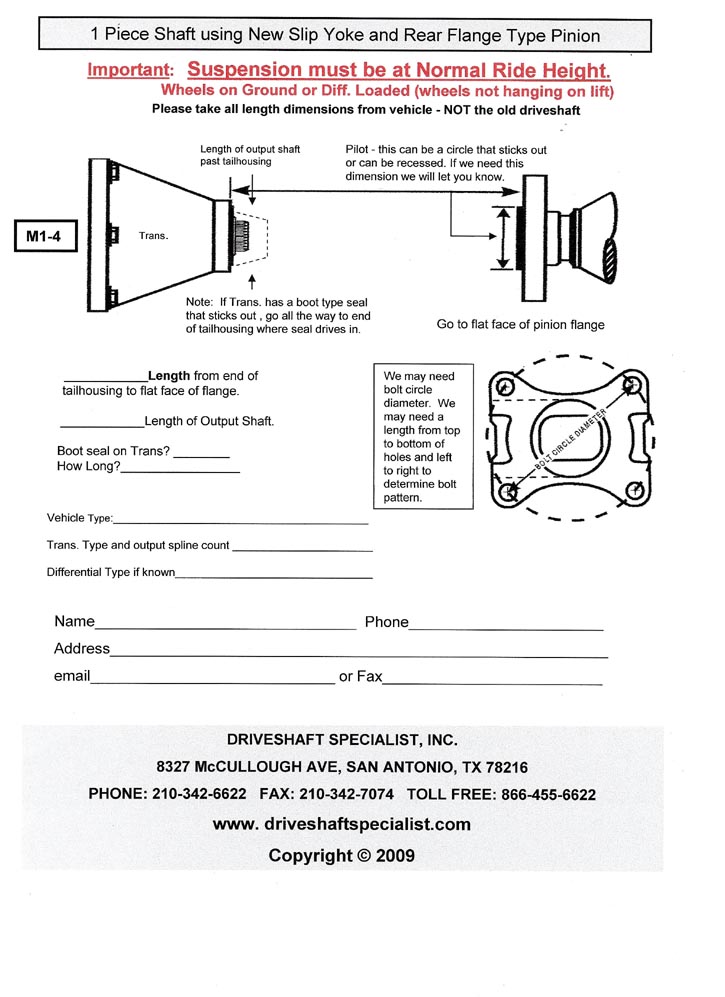 Ford Drive Shaft Length Chart