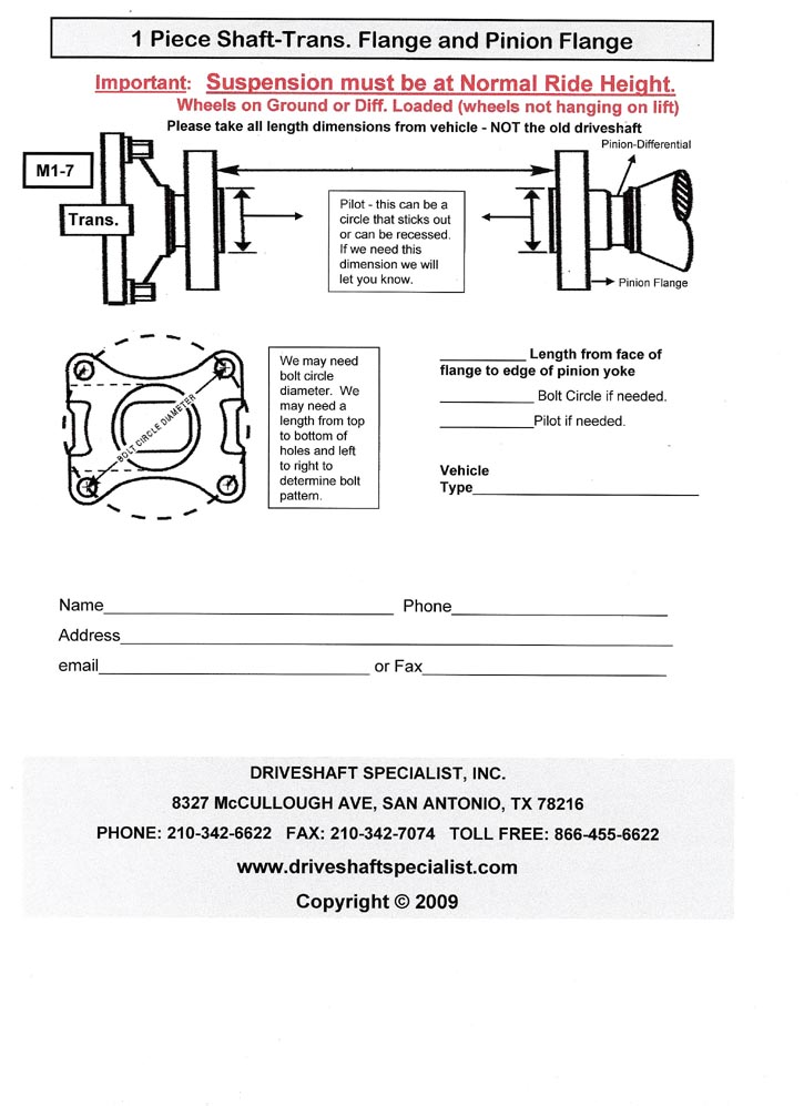 Chevy Truck Drive Shaft Length Chart