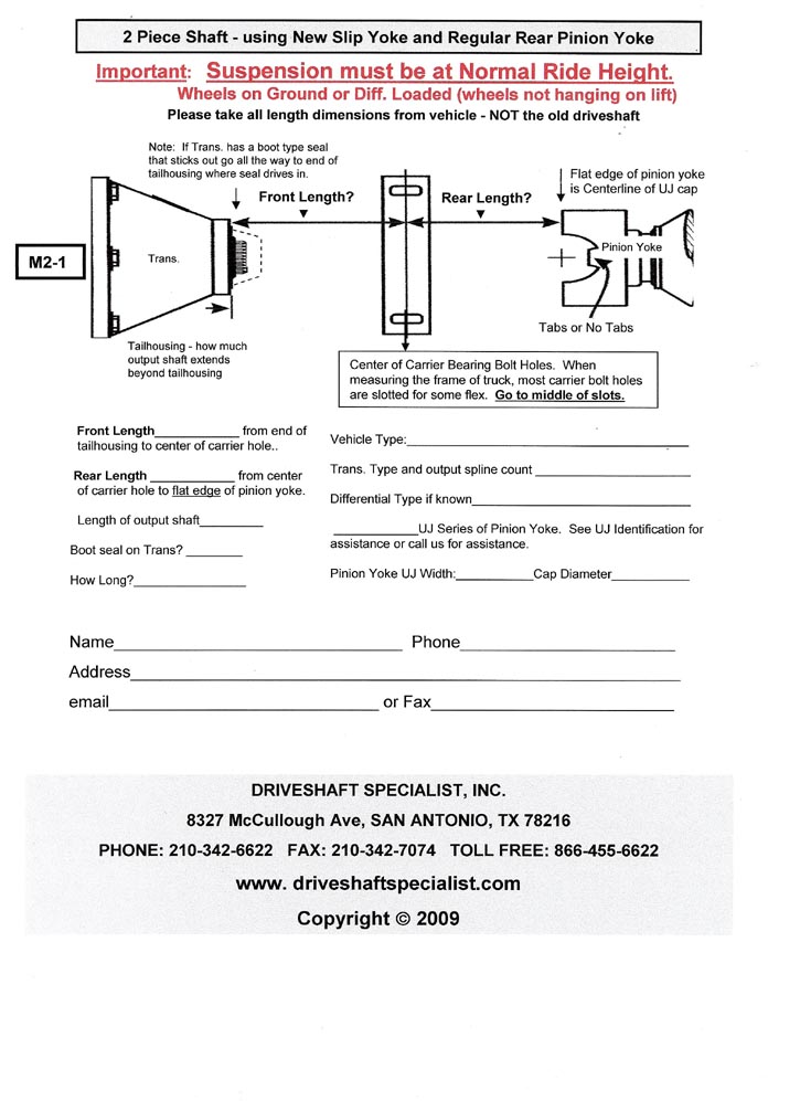 Gm Driveshaft Length Chart