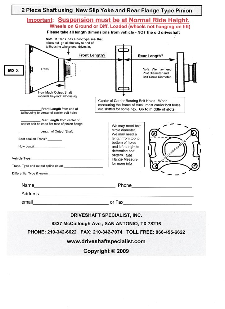 Gm Driveshaft Length Chart