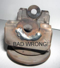 welded tabs on pinion yoke-wrong